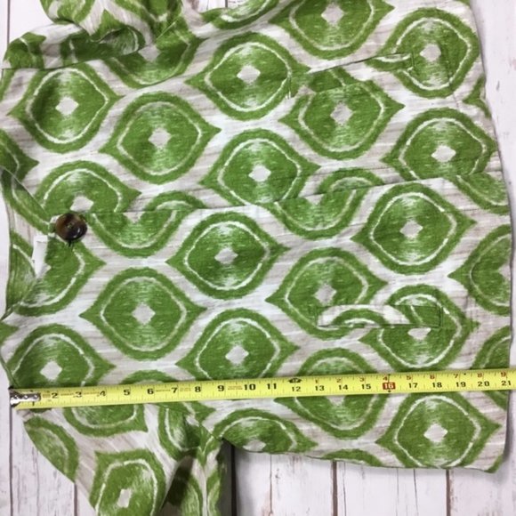 Chico’s Modern Ikat Printed Linen Jacket Size 1 - Picture 6 of 8